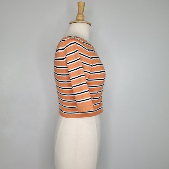 Favorite Daughter Revenge Coral Stripe Knit Sweater Crop Top NEW NWT Size M - Picture 5 of 14
